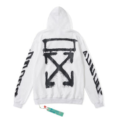 OFF Splash Ink Graffiti Pullover Hooded Sweater