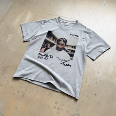 Unisex Vintage T Shirts CHOOOSELF 26SS 2Pac THUG LIFE Limited Edition Tribute Tee ¨C Heavyweight, Washed, Distressed, Boxy-Fit Streetwear Punk Style