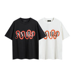 Amiri T Shirts Washed Series Red snake