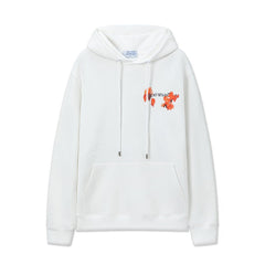 OW Maple Leaf Letter Arrow Pattern Pullover Hooded Sweater