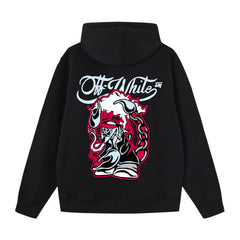 Off White hoodie cartoon scorpion alphabet pattern pullover hooded
